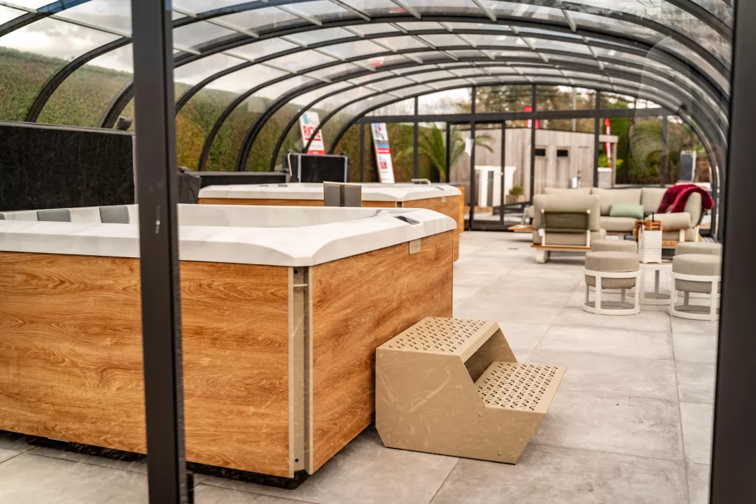 spa portable sous abri
